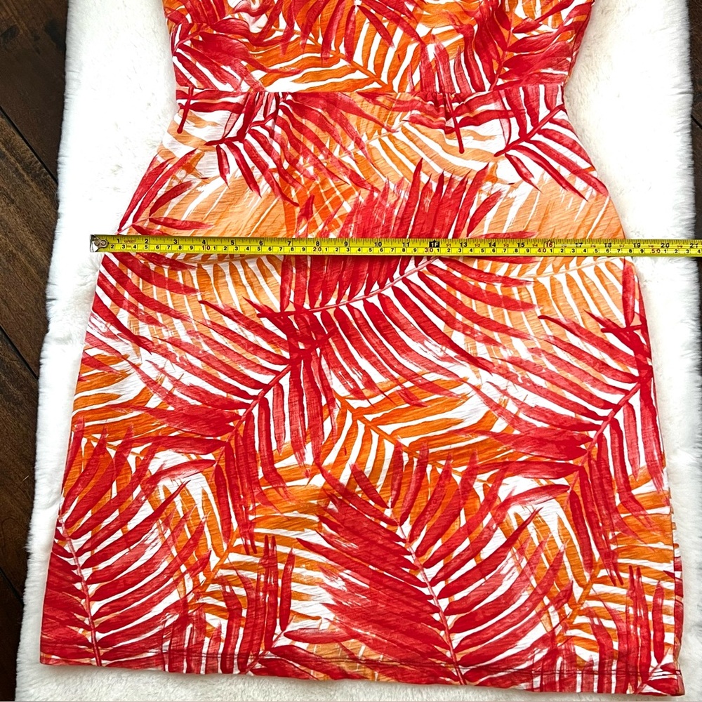 Tommy Bahama Palm Leaf Multi Orange and White Tank Dress Size Small - Picture 12 of 12